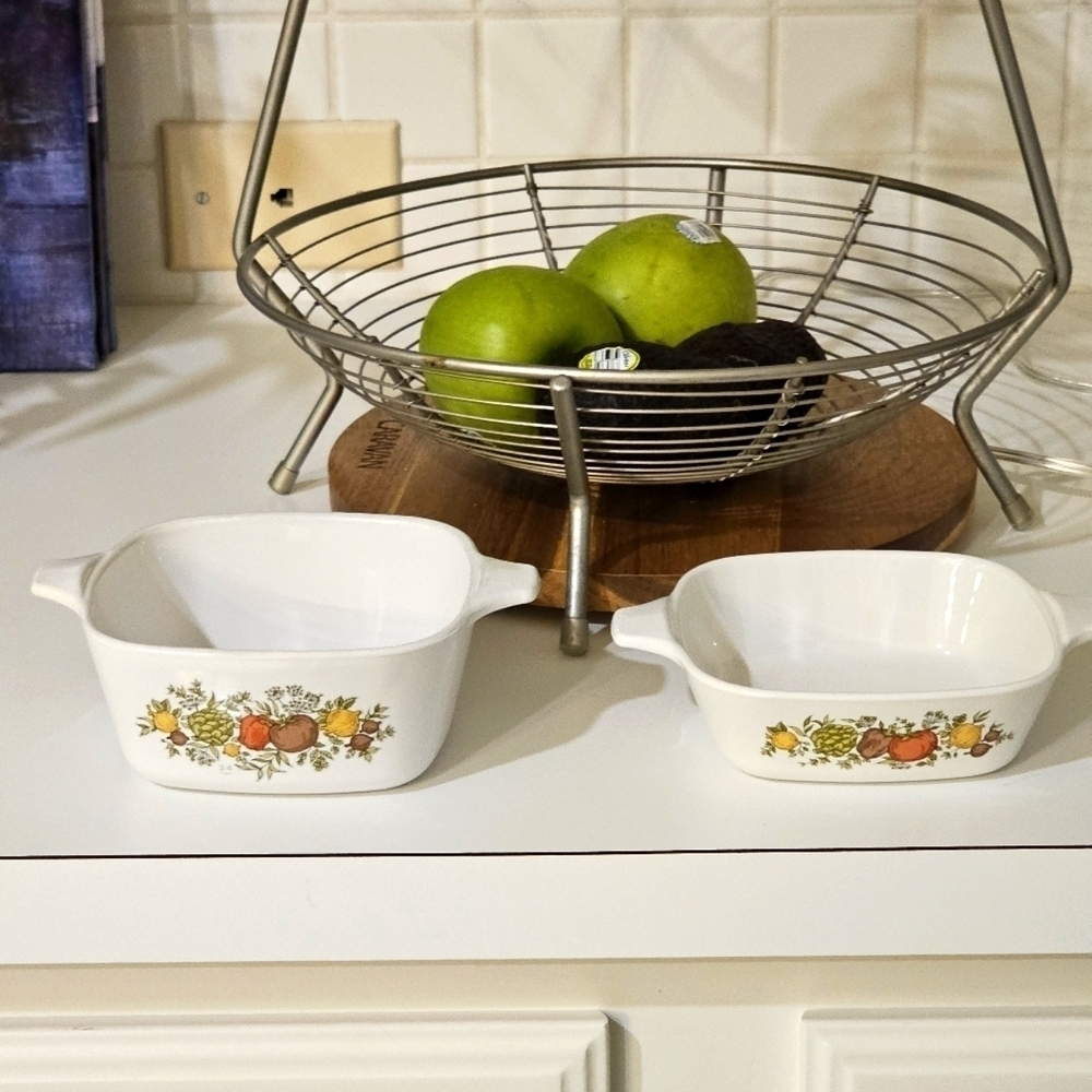 Vintage Spice of Life Corningware  Set of 2 serving dishes
